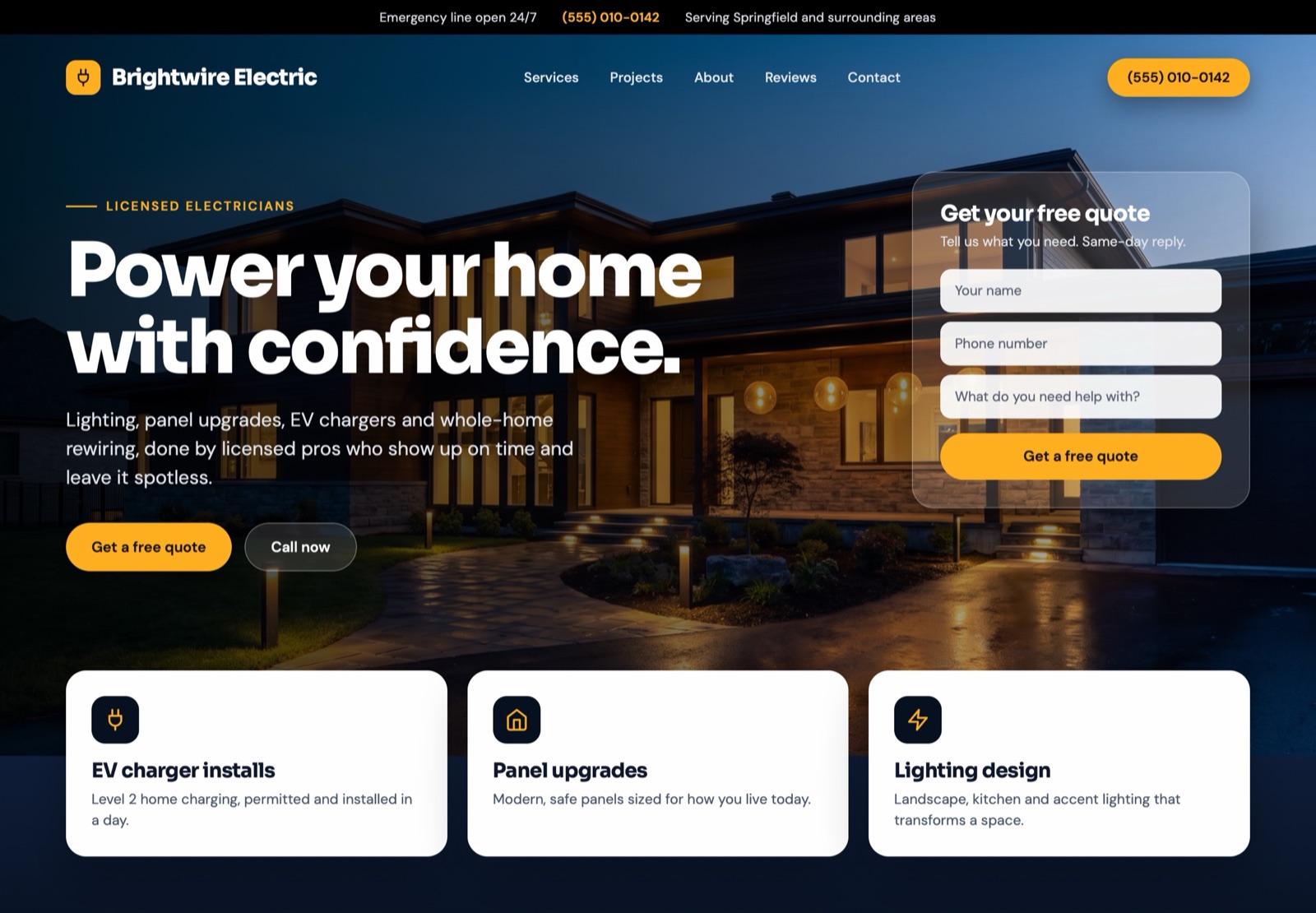 The same business with a modern website