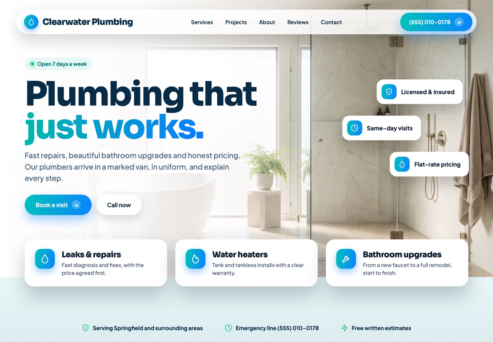 The same business with a modern website